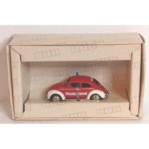 BUB Volkswagon Beetle Feuerwehr Diecast VW 1960 Fire Brigade 1:87 Scale Red